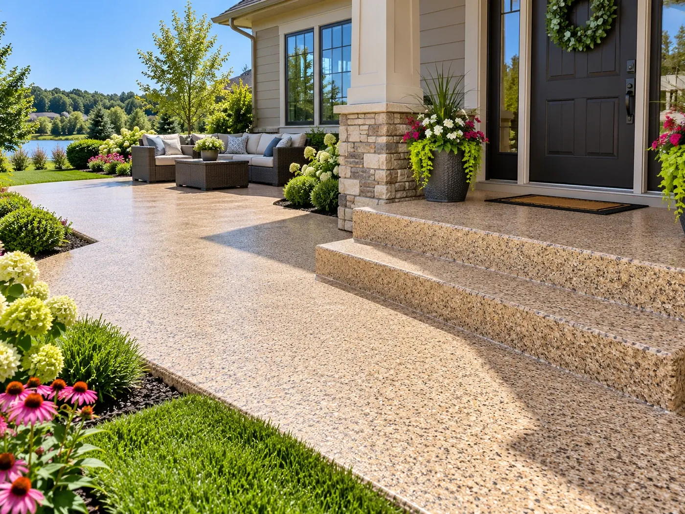 Illustrative exterior floor finish
